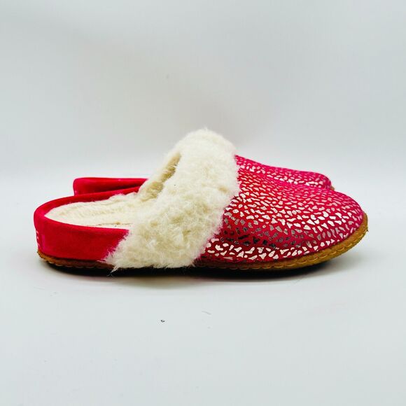 Sorel Shoes Girls 3Y Pink Slippers Wool Sherpa Lined Nakiska Slip On Warm Mules - Picture 1 of 12